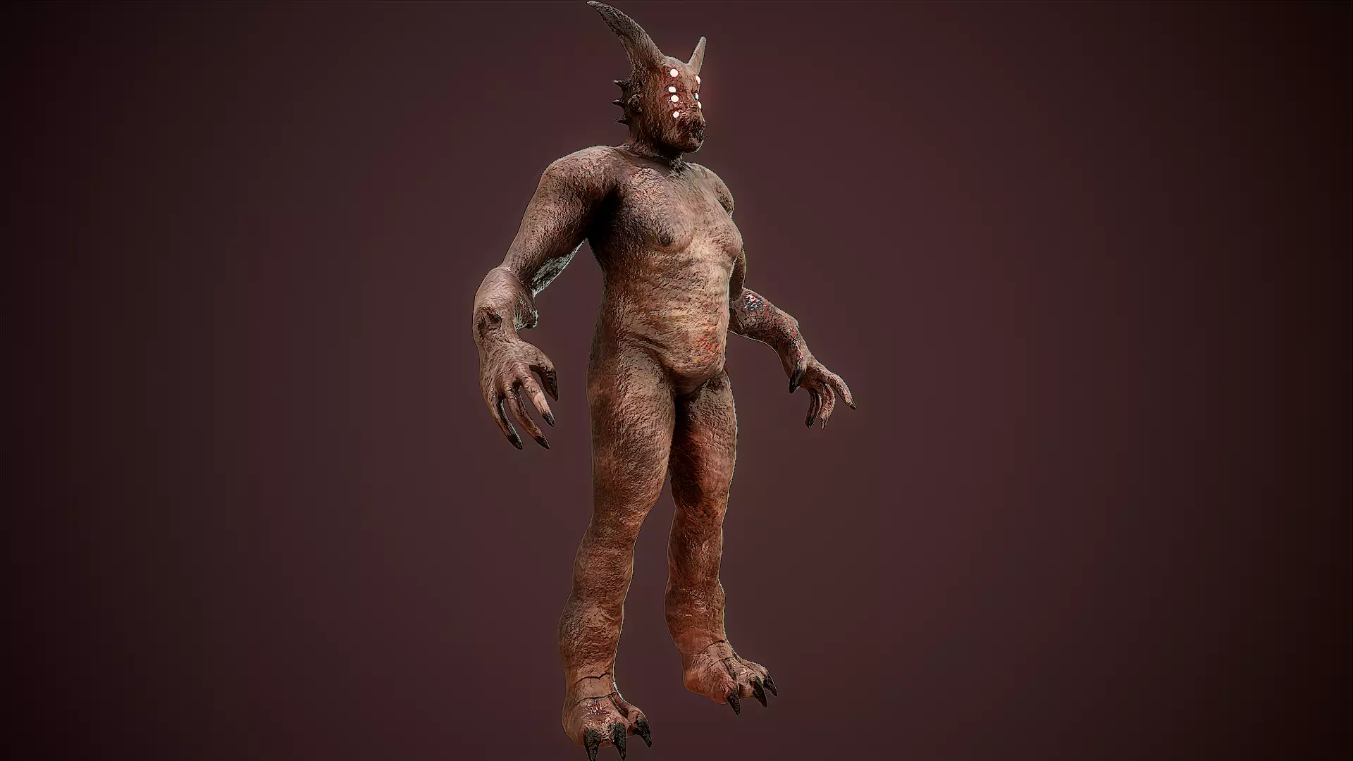 Mutant zombie character  Low-poly 3D model_0