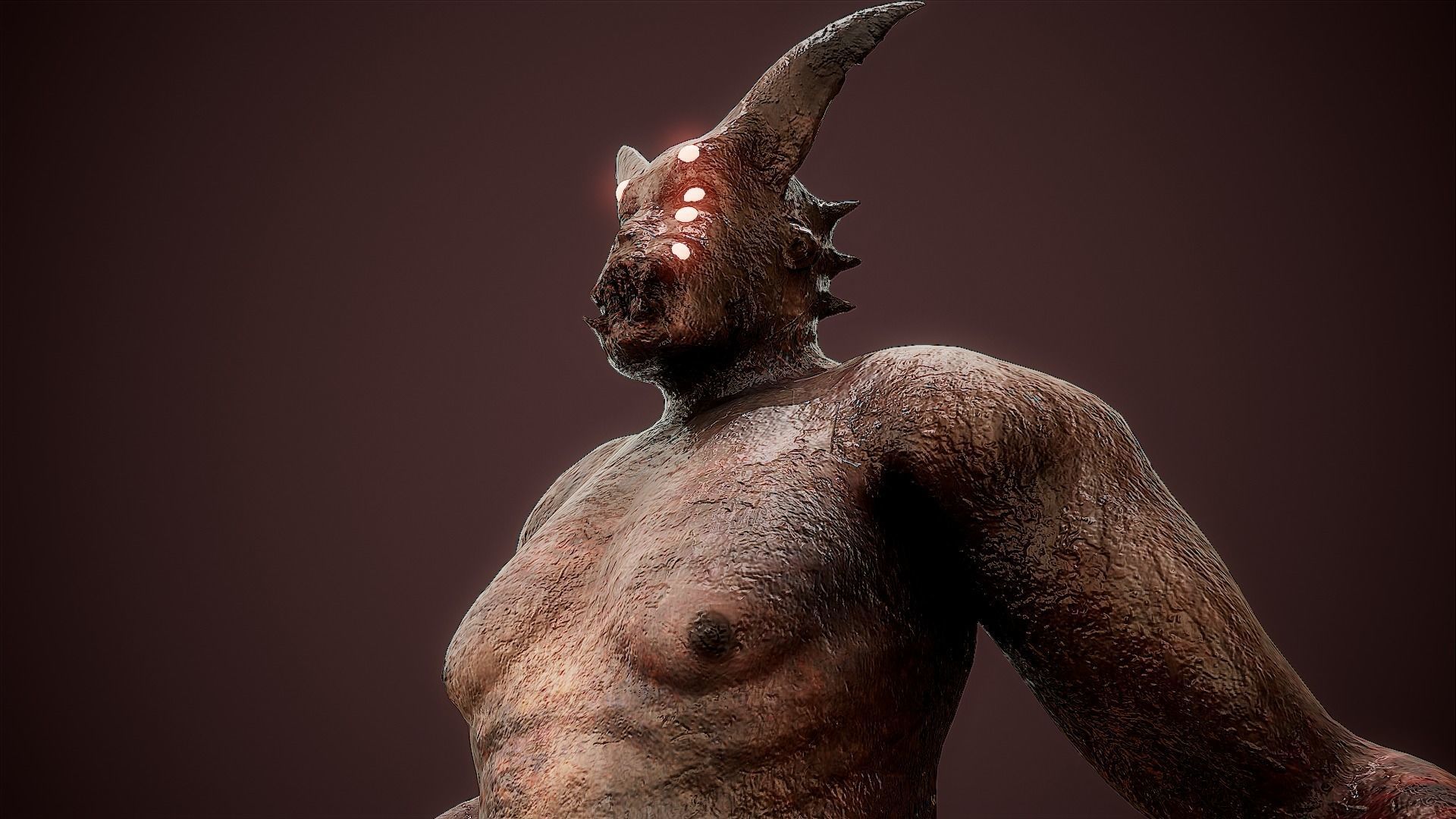 Mutant zombie character  Low-poly 3D model_3