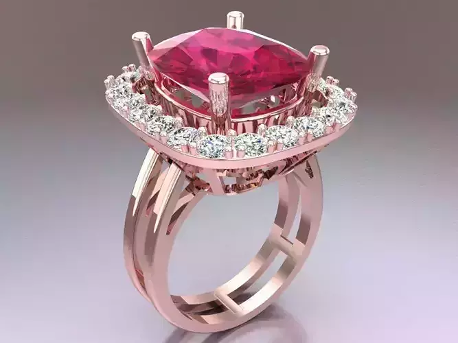 Gemstone rings - Oval stone ring - Diamond rings - N3799