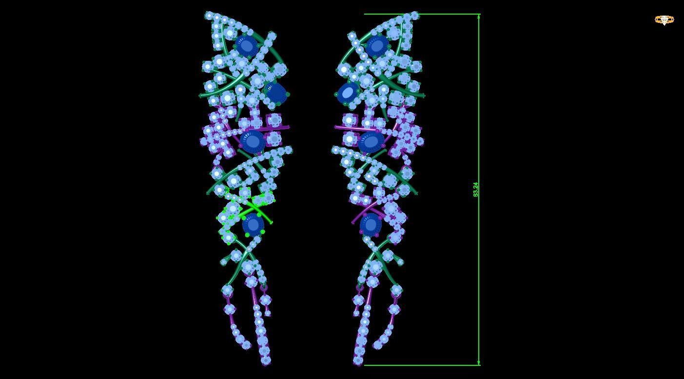 earrings Dimond 3D print model_1