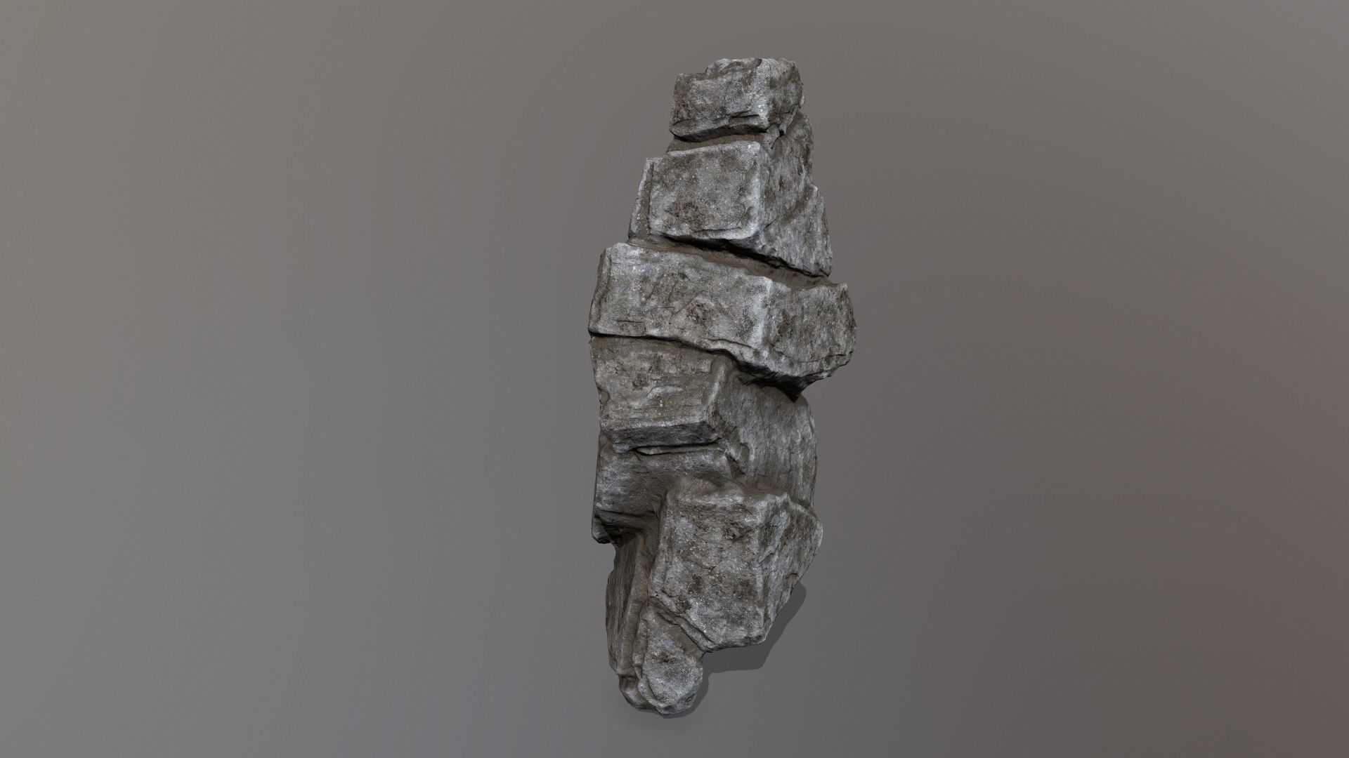 Rock Set piece of stone Low-poly 3D model_26