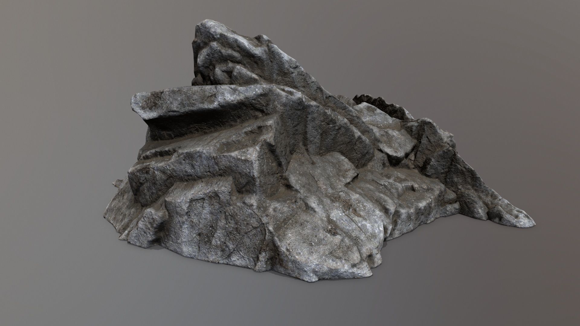 Rock Set piece of stone Low-poly 3D model_5