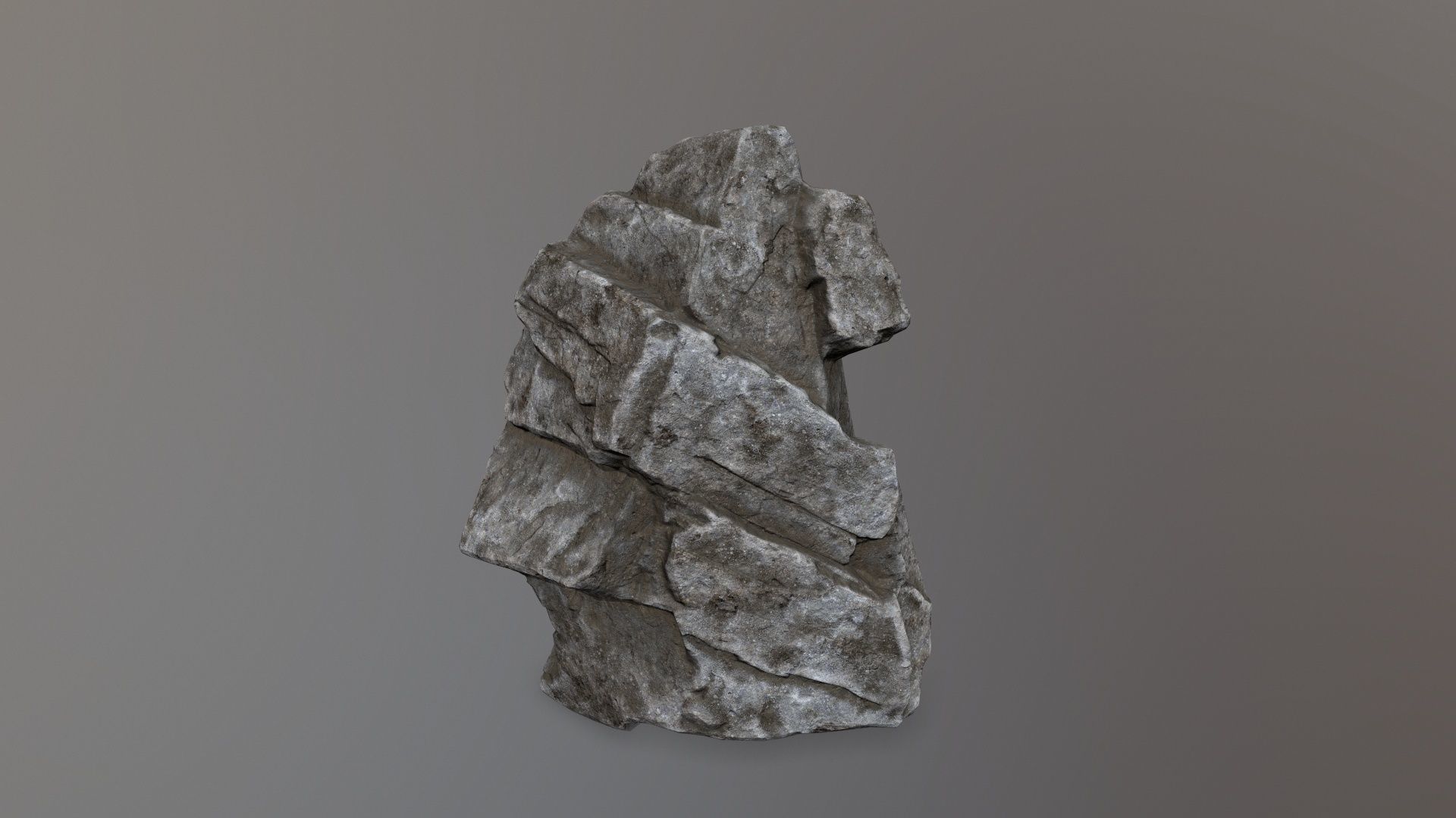 Rock Set piece of stone Low-poly 3D model_8