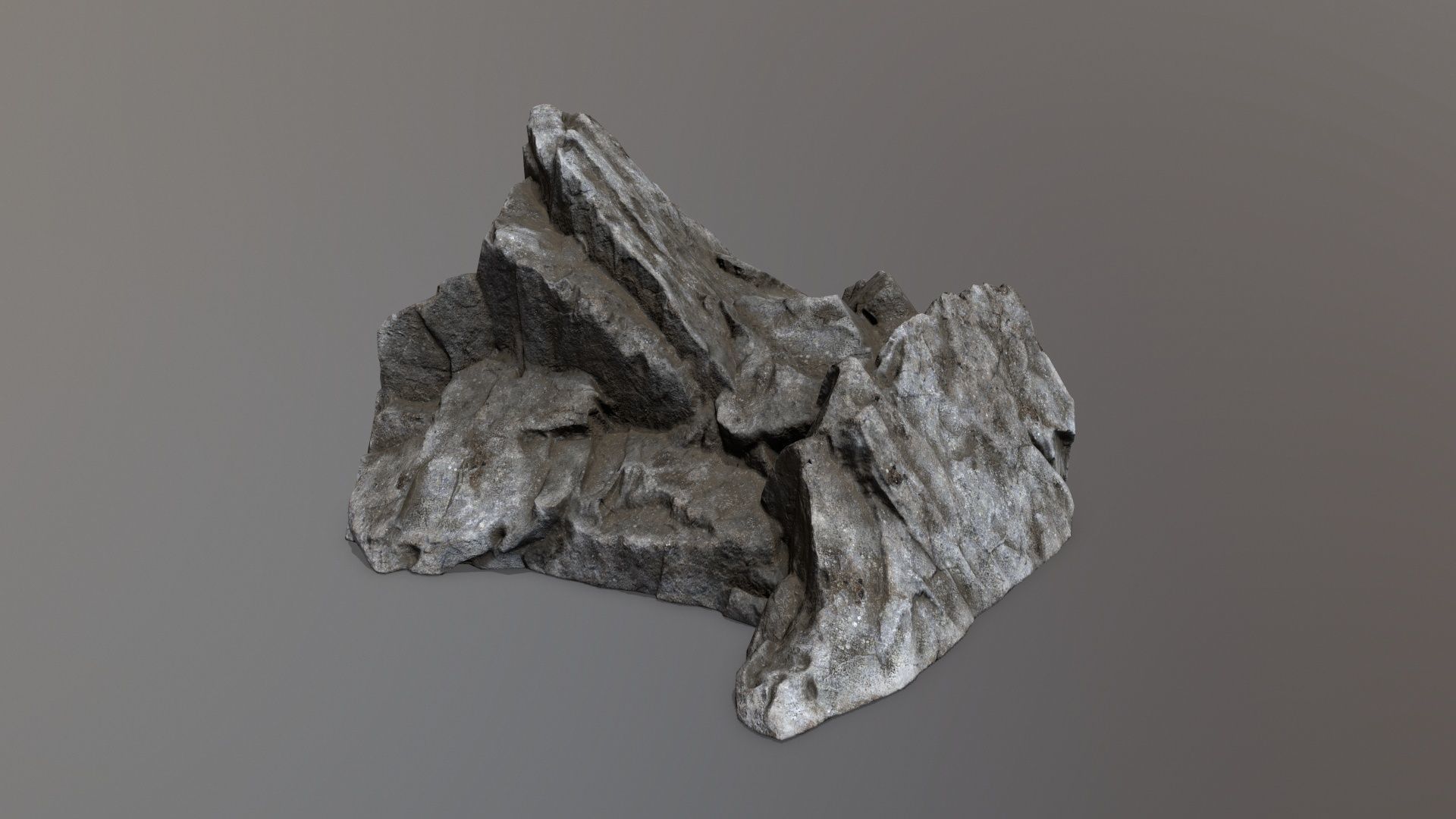 Rock Set piece of stone Low-poly 3D model_4