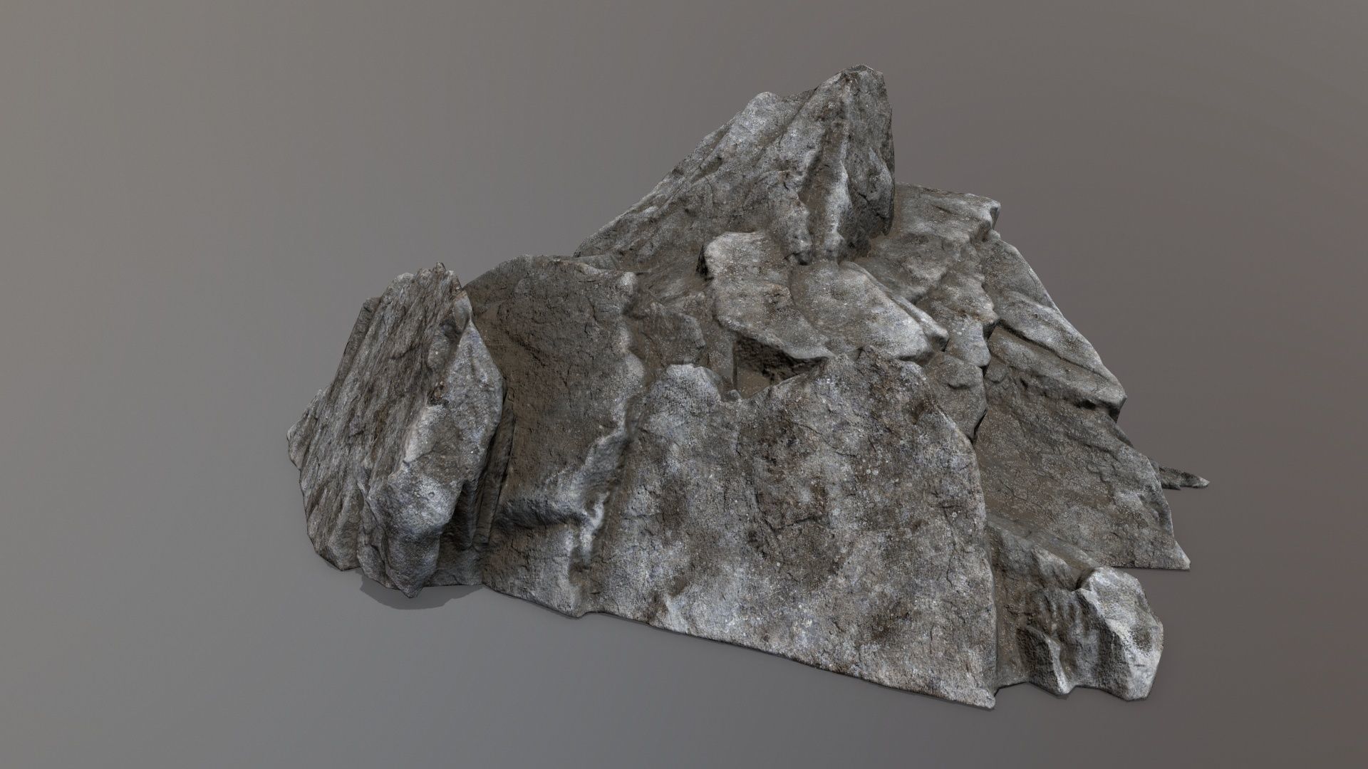 Rock Set piece of stone Low-poly 3D model_7