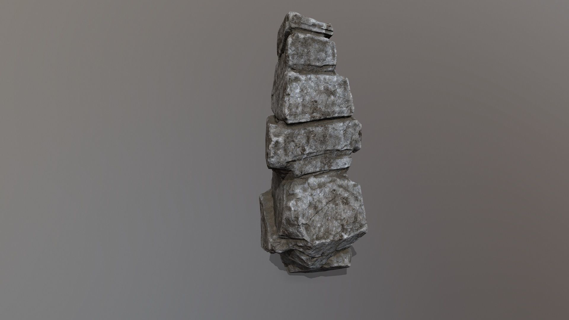 Rock Set piece of stone Low-poly 3D model_28