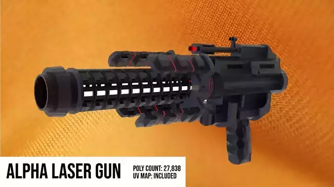Laser Gun SCI-FI LOW POLY GAME READY ASSET Low-poly 3D model