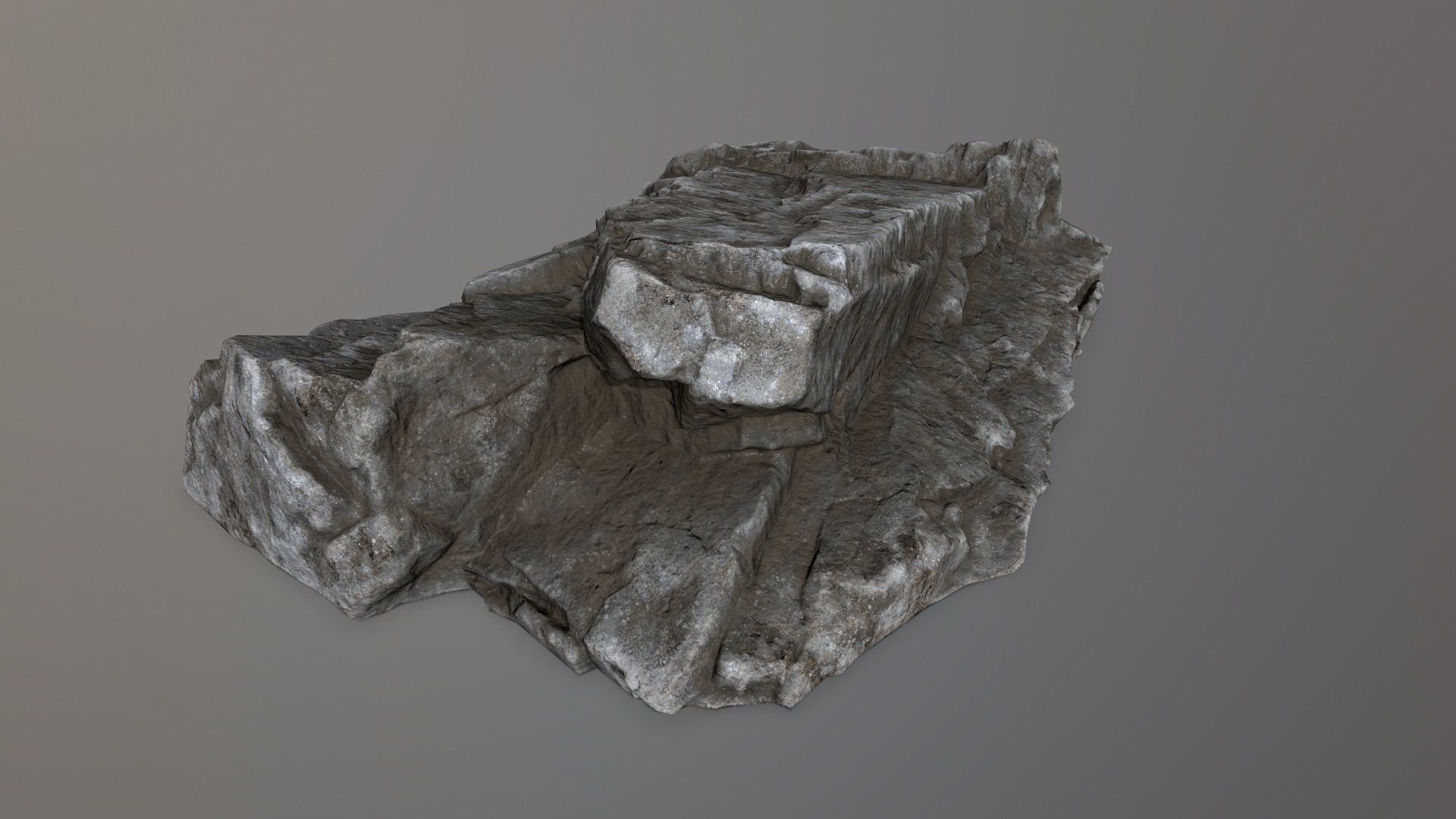Rock Set piece of Low-poly 3D model_5