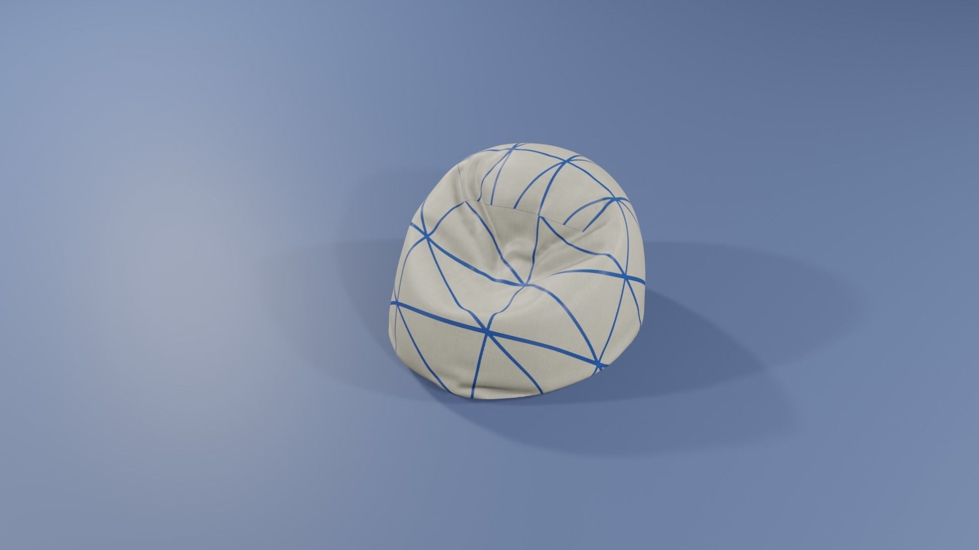 Bean bag ottoman 3D model_2