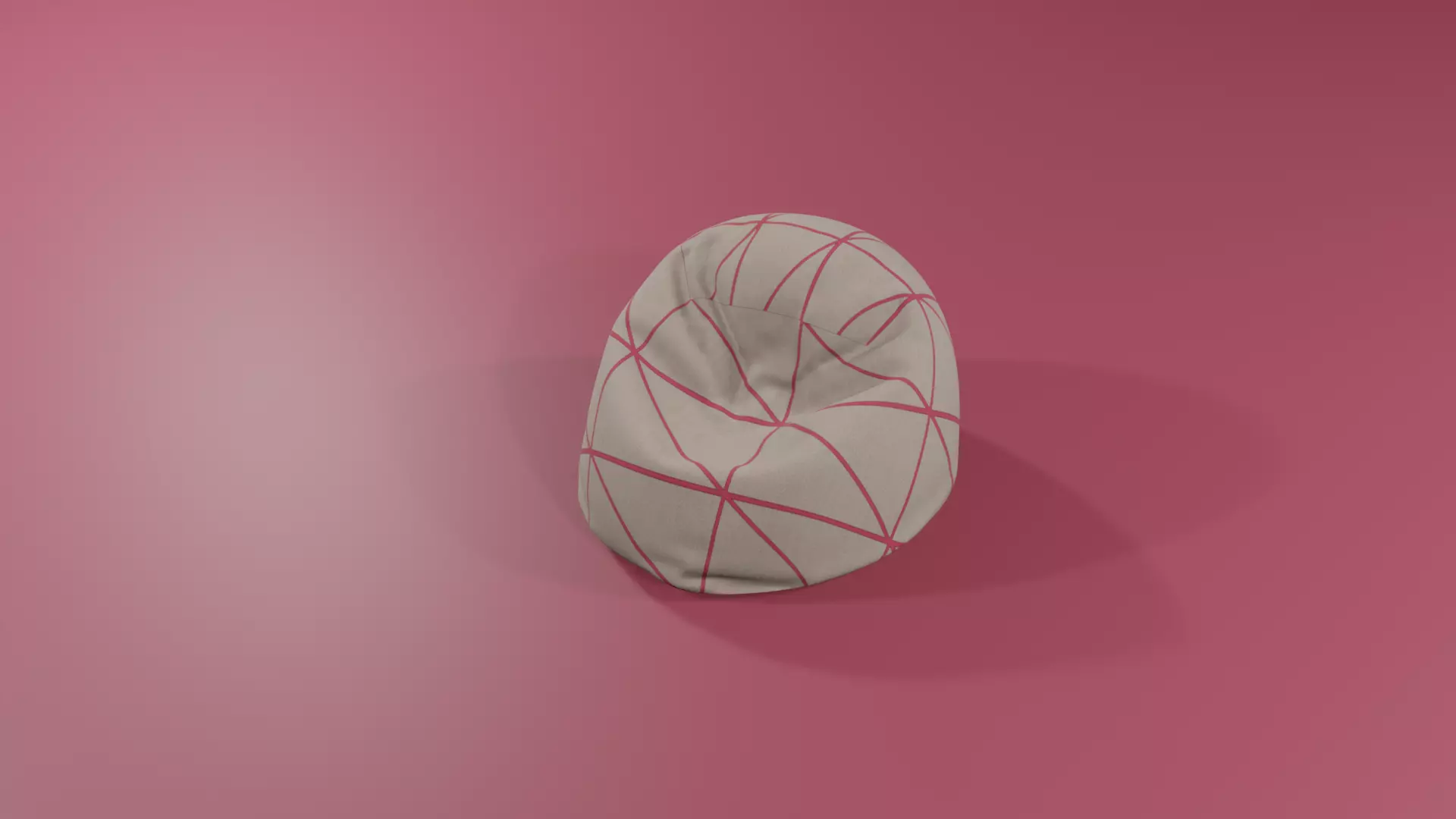 Bean bag ottoman 3D model_0