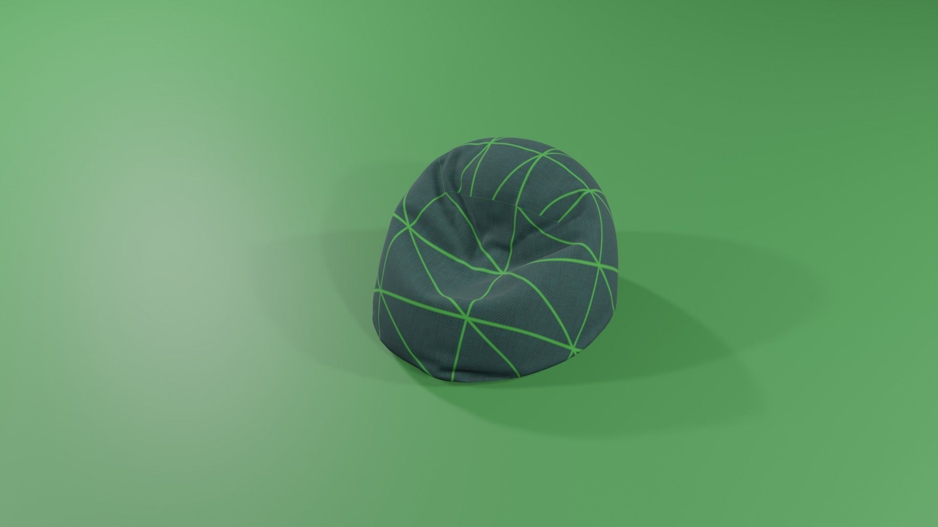 Bean bag ottoman 3D model_3