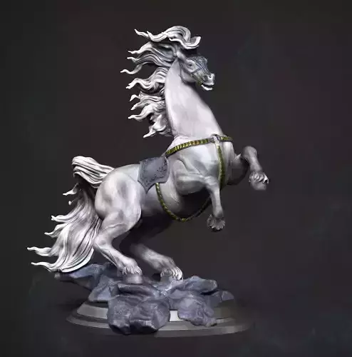 horse silver 3D print model
