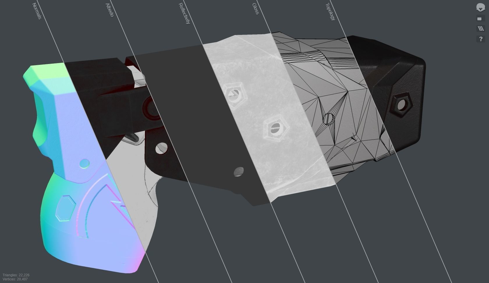 Taser Axon X26P - Blade Tech Holster Low-poly 3D model_8