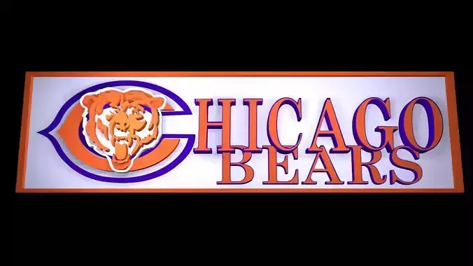 Chicago Bears banner 3D model