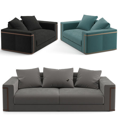 Fendi Casa Montgomery Lite Sofa 256 cm Loveseat 3D model