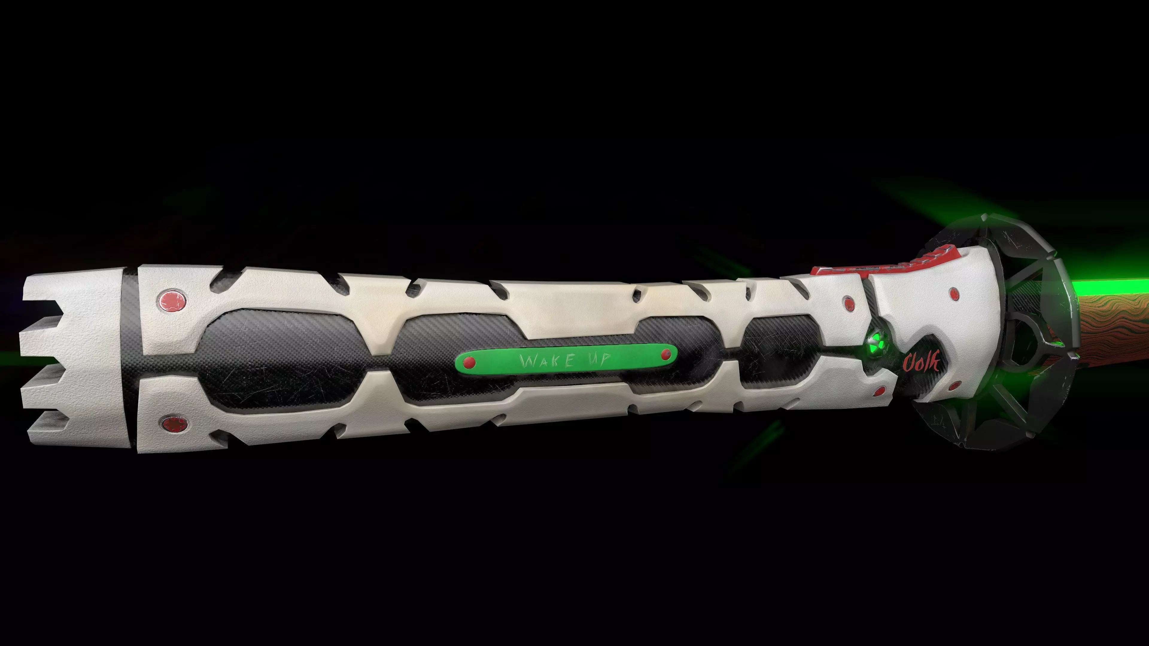 Cyberpunk style katana Low-poly 3D model_0