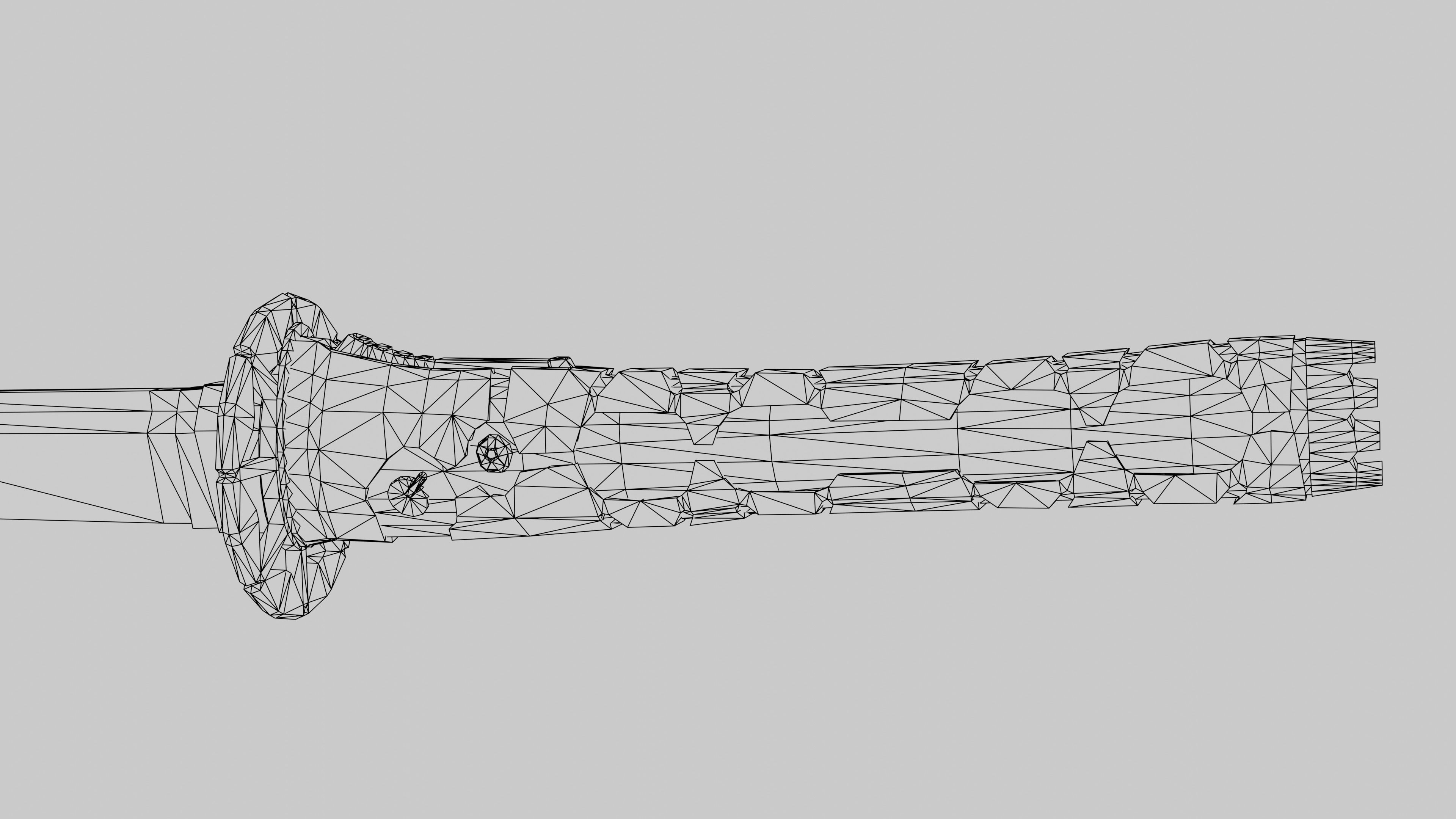 Cyberpunk style katana Low-poly 3D model_8