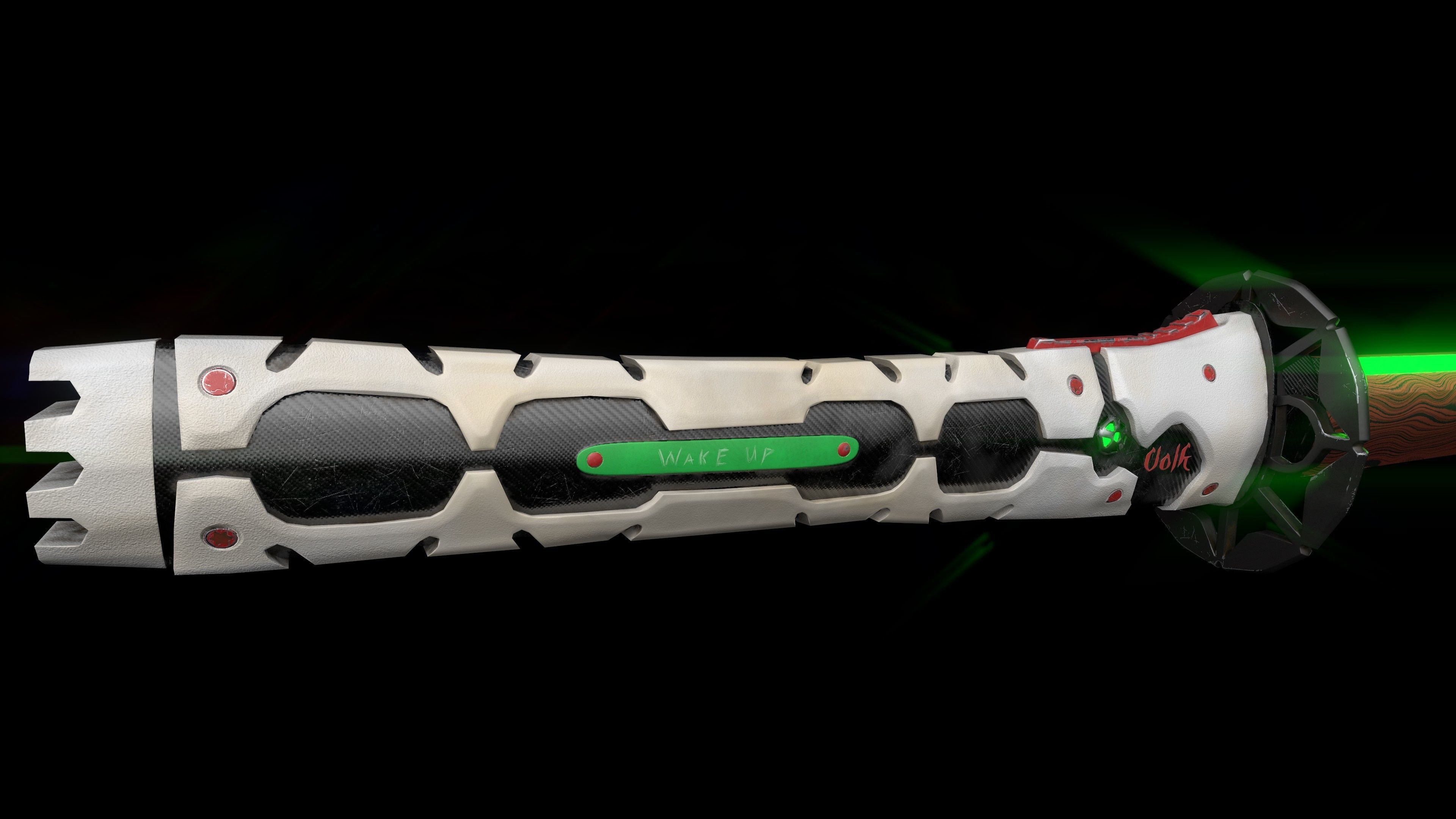 Cyberpunk style katana Low-poly 3D model_2