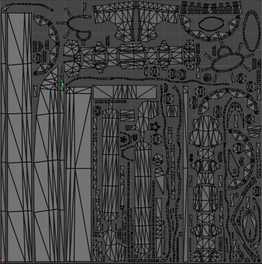Cyberpunk style katana Low-poly 3D model_9