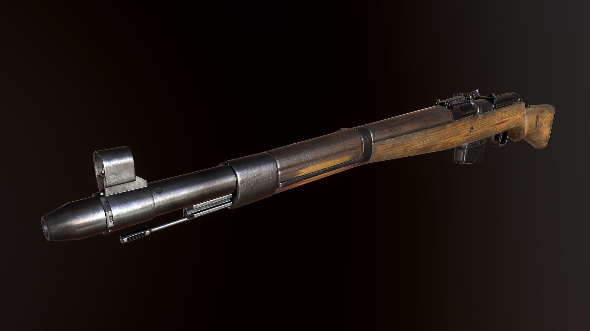 Gewehr 41 WW2 german Rifle Low-poly 3D model_4