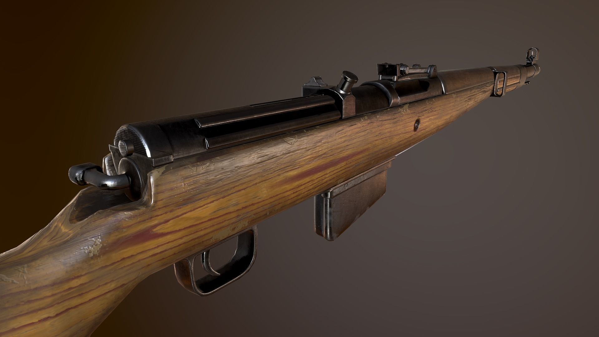 Gewehr 41 WW2 german Rifle Low-poly 3D model_1
