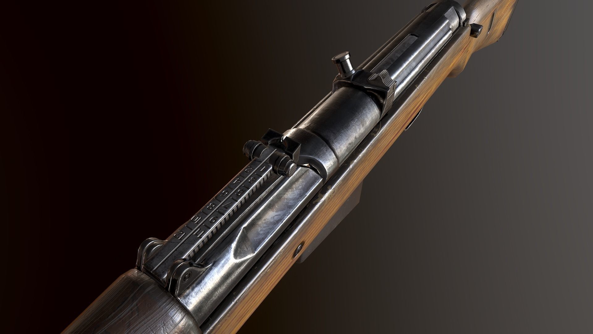 Gewehr 41 WW2 german Rifle Low-poly 3D model_8