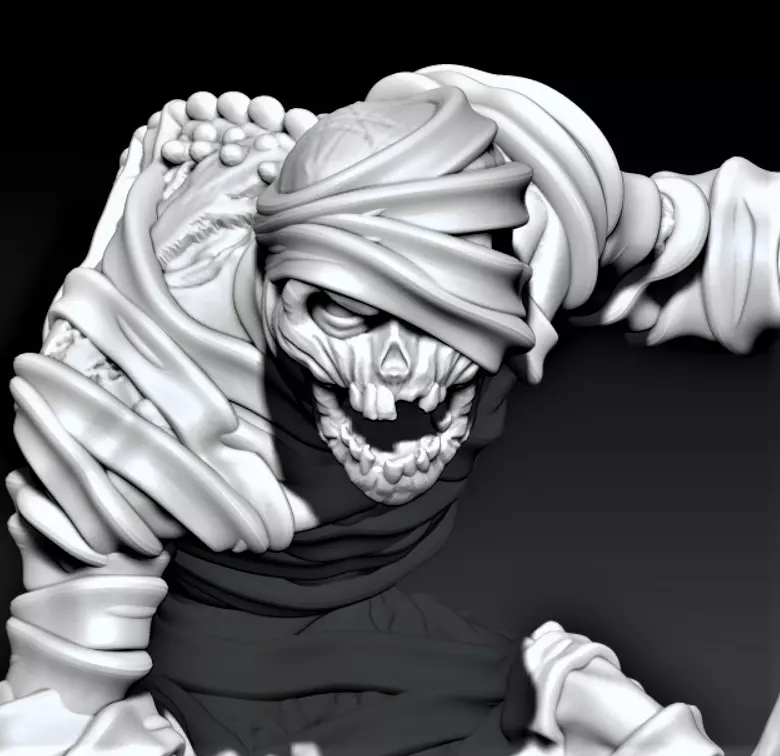 Mummy skeleton in box 3D print model