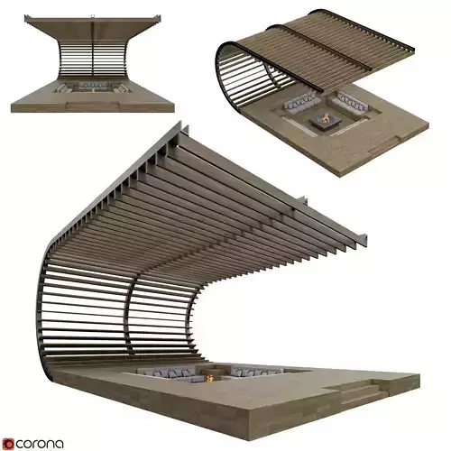 Pergola structure with slats