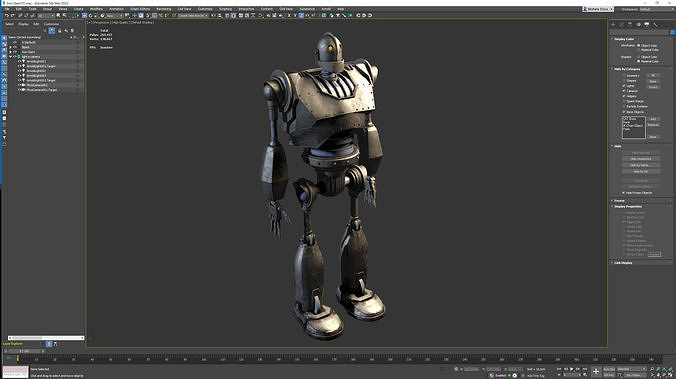Iron Giant low poly model with Biped Low-poly 3D model