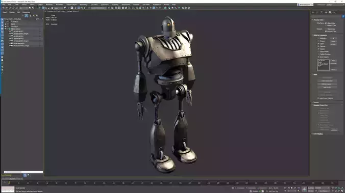 Iron Giant low poly model with Biped Low-poly 3D model