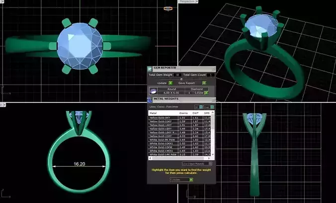  Rings 3D print model gold