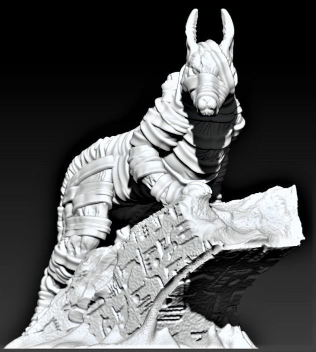 Mummy dog 3D print model_1