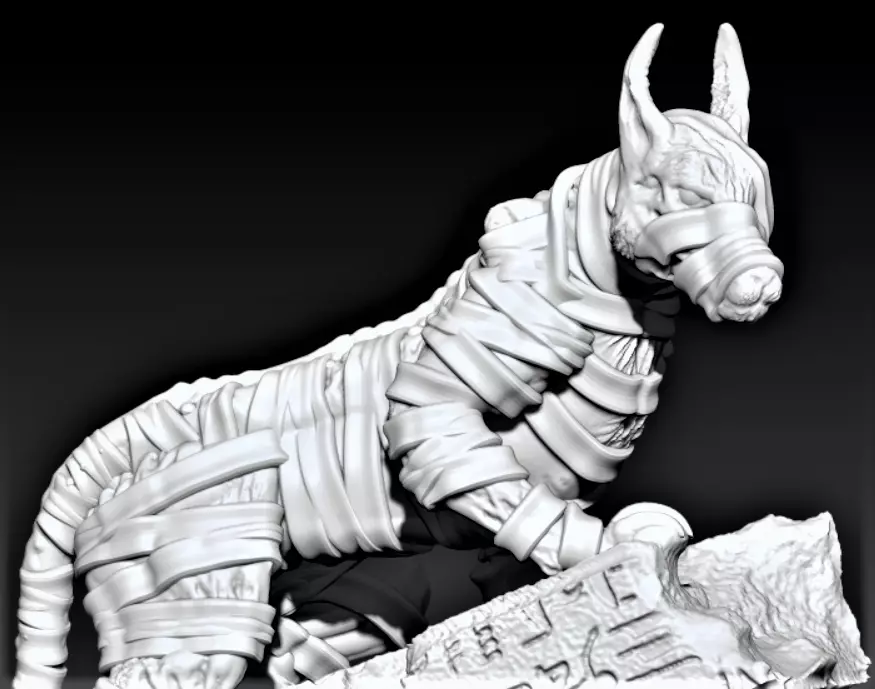 Mummy dog 3D print model_0