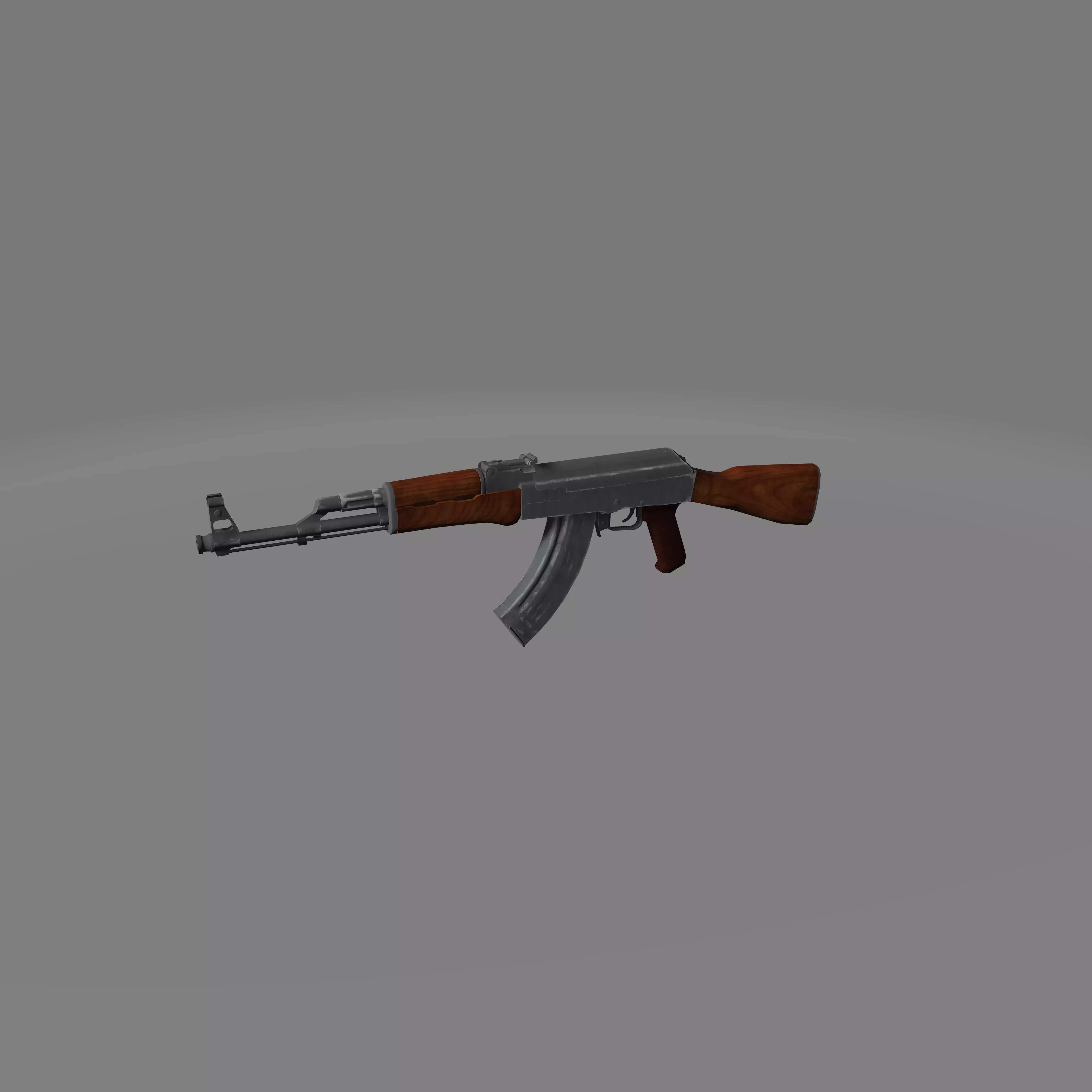 AK47 Model rifle Low-poly 3D model_0