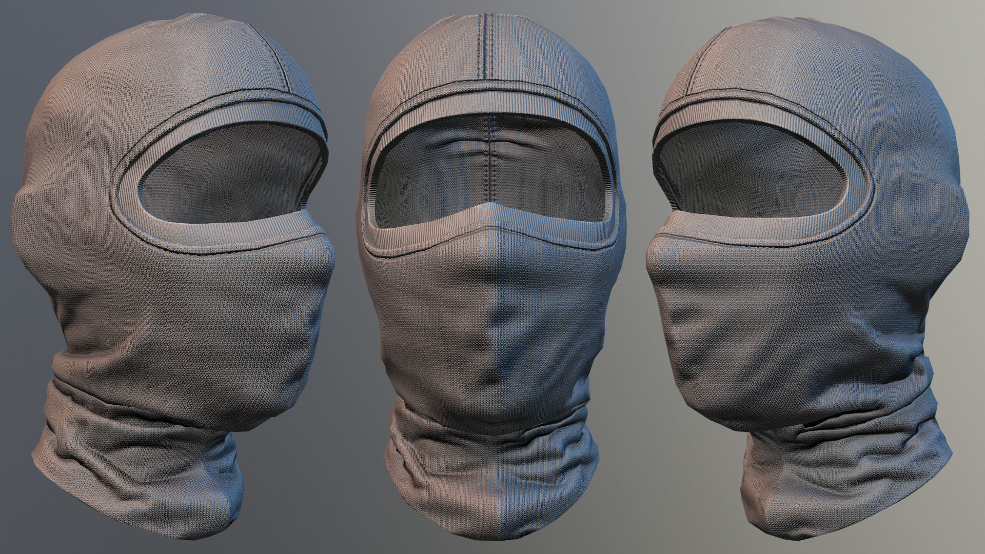 Low Poly PBR Balaclava ski mask Low-poly 3D model_2