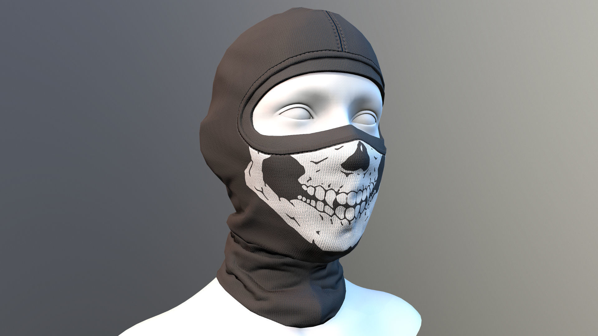 Low Poly PBR Balaclava ski mask Low-poly 3D model_4