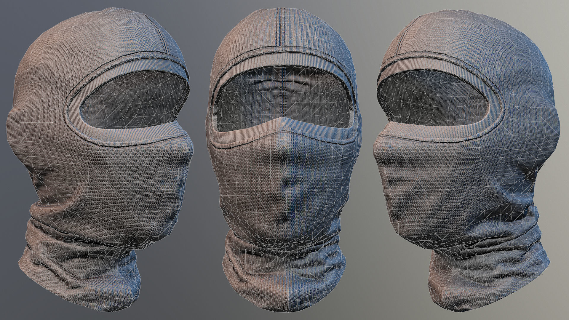 Low Poly PBR Balaclava ski mask Low-poly 3D model_3