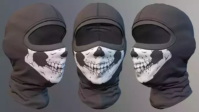 Low Poly PBR Balaclava ski mask Low-poly 3D model
