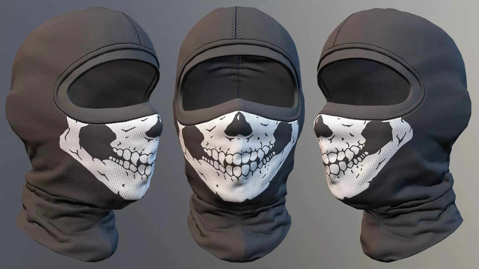 Low Poly PBR Balaclava ski mask Low-poly 3D model_0