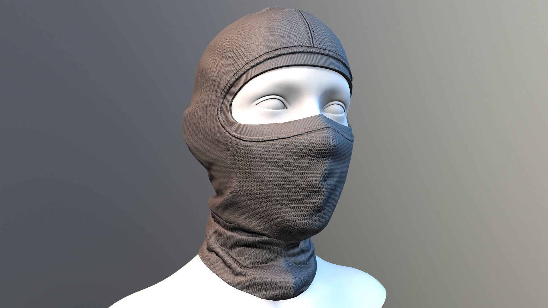Low Poly PBR Balaclava ski mask Low-poly 3D model_5