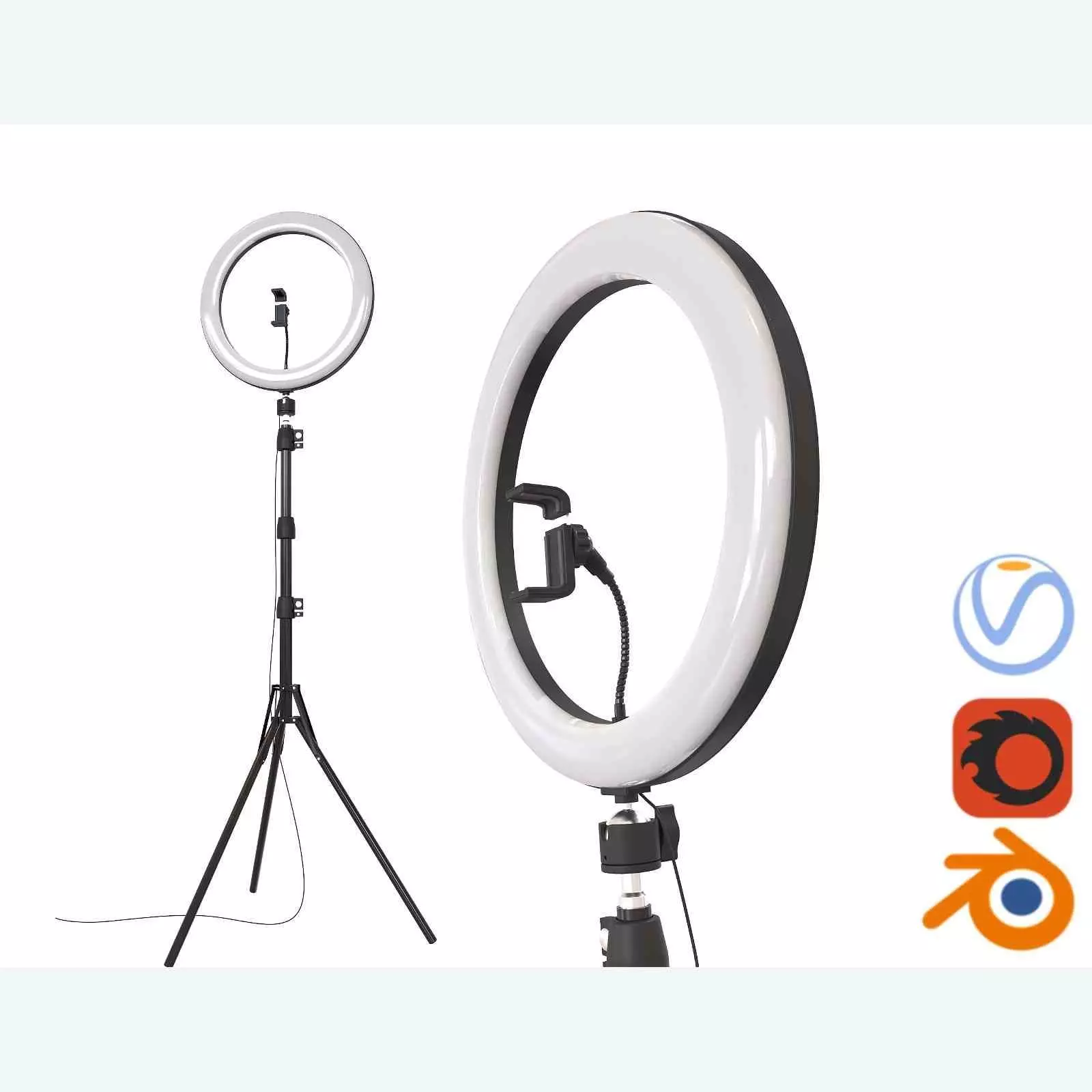 Hama SpotLight Steady 120 LED Ring Light 3D model_0