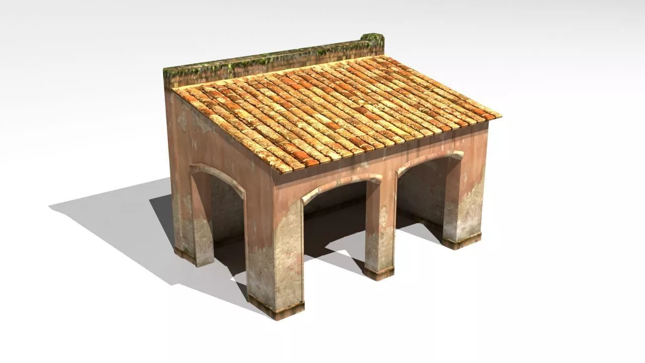Italian arch annex Low-poly 3D model