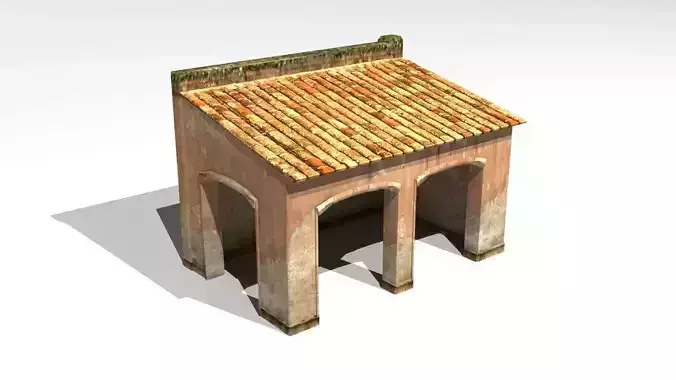 Italian arch annex Low-poly 3D model