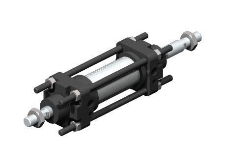 Double acting cylinder with through rod Ø 25 to 200 mm confor... Free 3D model