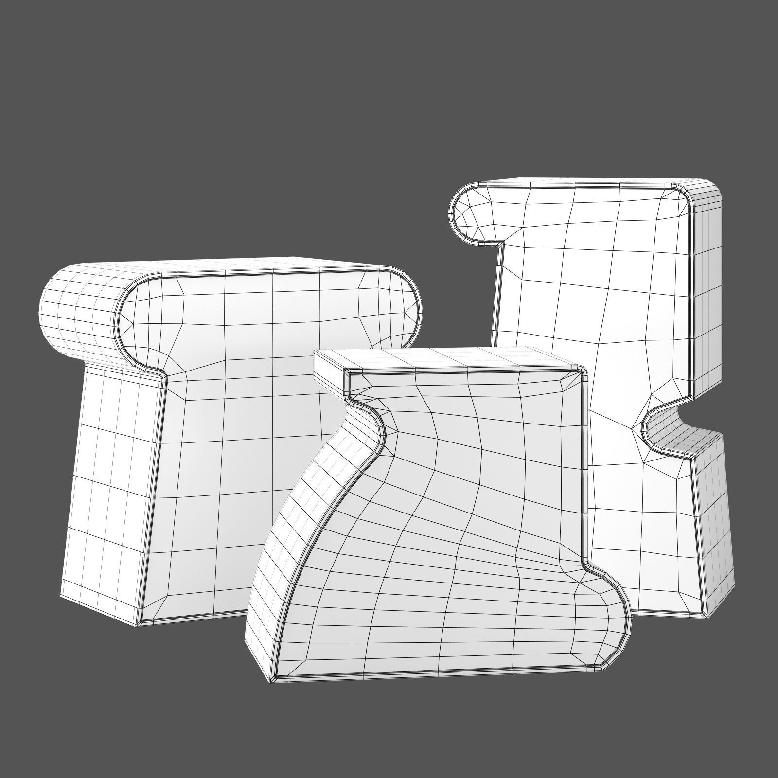 Kelly Wearstler ternion traid tercet side table 3D model_5