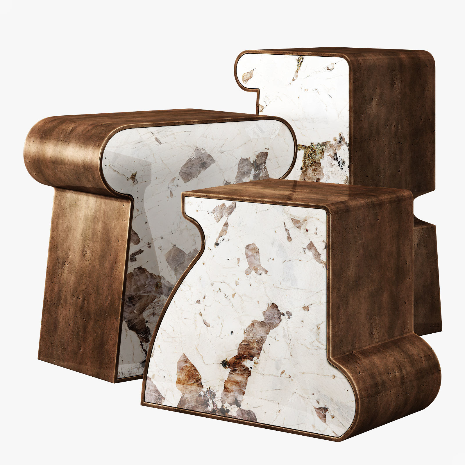 Kelly Wearstler ternion traid tercet side table 3D model_1