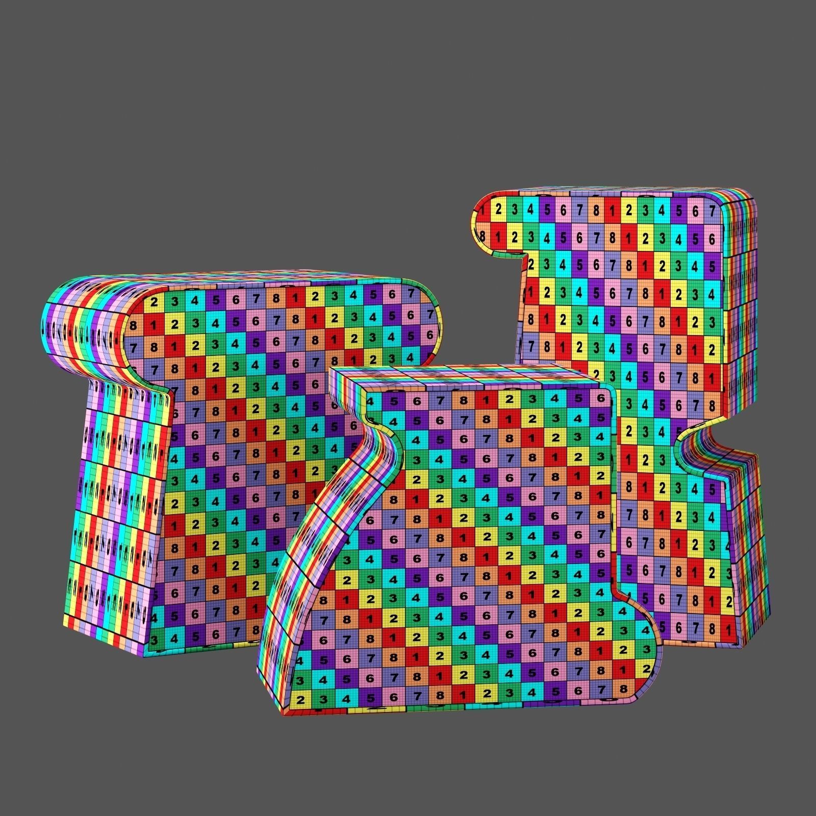 Kelly Wearstler ternion traid tercet side table 3D model_6