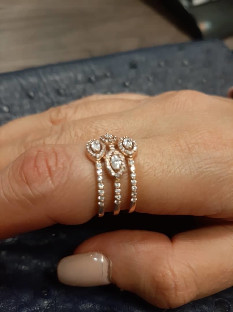 Diamond ring 3 line 3D print model_2