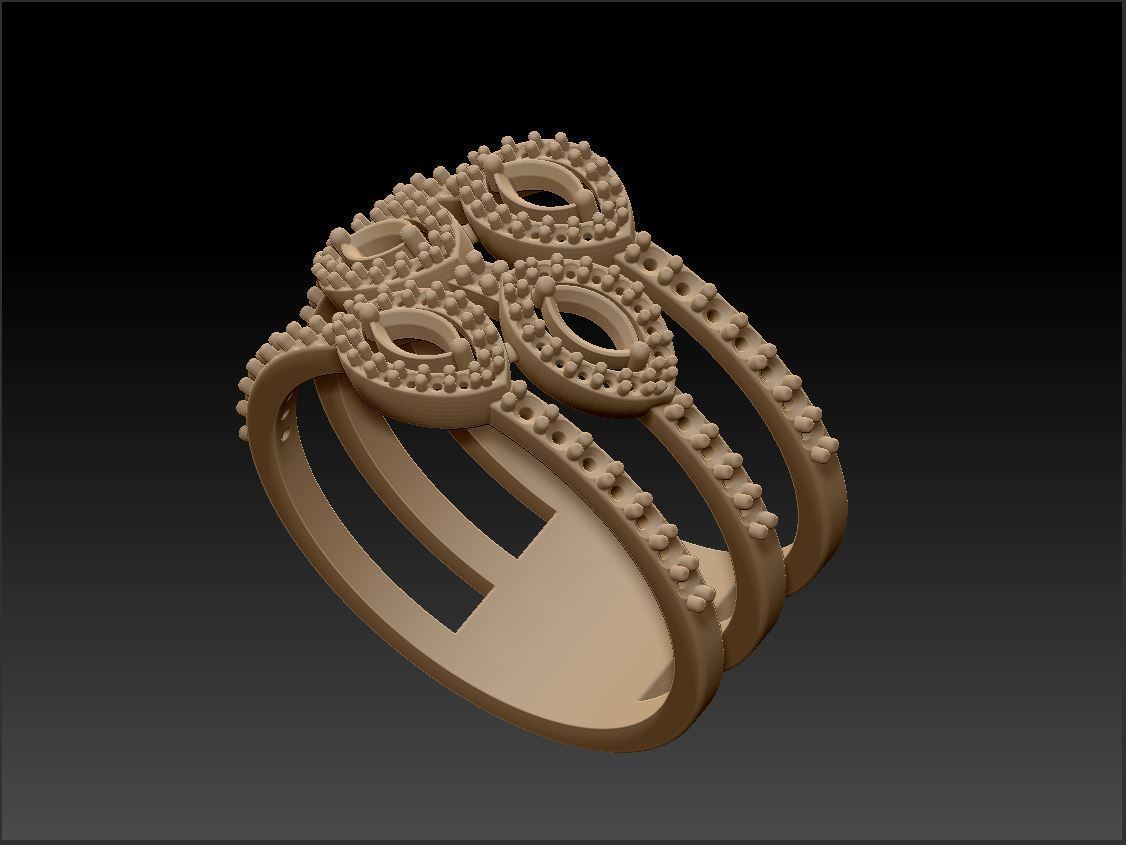 Diamond ring 3 line 3D print model_11