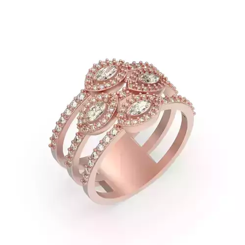 Diamond ring 3 line 3D print model